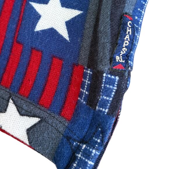 VTG Chaps Ralph Lauren Polo Shirt Patriotic Star Stripe Cowboy Patchwork US Flag - Picture 2 of 7